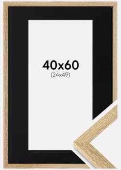Ramme Selection Eg 40x60 cm - Passepartout Sort 25x50 cm