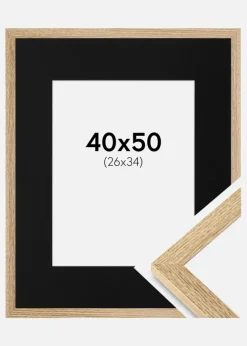 Ramme Selection Eg 40x50 cm - Passepartout Sort 27x35 cm