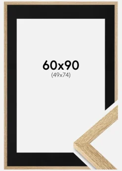 Ramme Selection Eg 60x90 cm - Passepartout Sort 50x75 cm