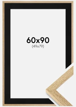 Ramme Selection Eg 60x90 cm - Passepartout Sort 50x80 cm