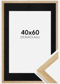 Ramme Selection Eg 40x60 cm - Passepartout Sort 32,9x48,3 cm (A3+)