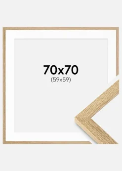 Ramme Selection Eg 70x70 cm - Passepartout Hvid 60x60 cm