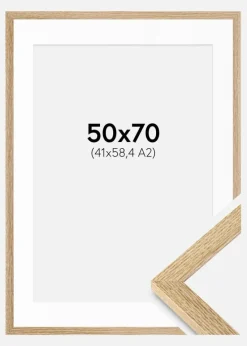 Ramme Selection Eg 50x70 cm - Passepartout Hvid 42x59,4 cm (A2)