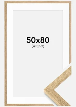 Ramme Selection Eg 50x80 cm - Passepartout Hvid 41x70 cm