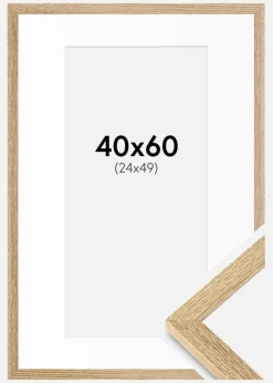 Ramme Selection Eg 40x60 cm - Passepartout Hvid 25x50 cm