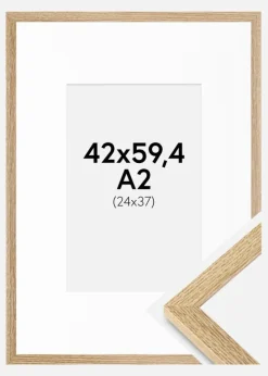 Ramme Selection Eg 42x59,4 cm (A2) - Passepartout Hvid 25x38 cm