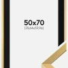 Ramme Selection Guld 50x70 cm - Passepartout Sort 16x24 inches
