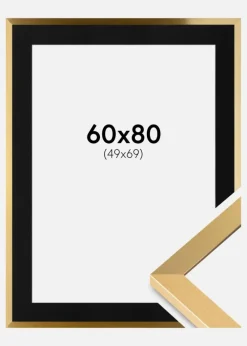 Ramme Selection Guld 60x80 cm - Passepartout Sort 50x70 cm