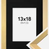 Ramme Selection Guld 13x18 cm - Passepartout Sort 9x12 cm