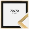 Ramme Selection Guld 70x70 cm - Passepartout Sort 60x60 cm