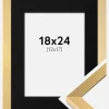 Ramme Selection Guld 18x24 cm - Passepartout Sort 13x18 cm