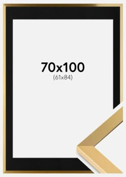 Ramme Selection Guld 70x100 cm - Passepartout Sort 62x85 cm