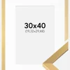 Ramme Selection Guld 30x40 cm - Passepartout Hvid 8x12 inches