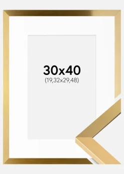 Ramme Selection Guld 30x40 cm - Passepartout Hvid 8x12 inches