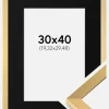 Ramme Selection Guld 30x40 cm - Passepartout Sort 8x12 inches