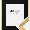 Ramme Selection Guld 40x50 cm - Passepartout Sort 28x35 cm