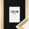 Ramme Selection Guld 13x18 cm - Passepartout Sort 7x10 cm