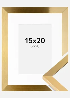 Ramme Selection Guld 15x20 cm - Passepartout Hvid 10x15 cm