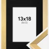 Ramme Selection Guld 13x18 cm - Passepartout Sort 9x13 cm