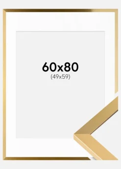 Ramme Selection Guld 60x80 cm - Passepartout Hvid 50x60 cm