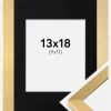 Ramme Selection Guld 13x18 cm - Passepartout Sort 10x12 cm