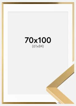 Ramme Selection Guld 70x100 cm - Passepartout Hvid 62x85 cm