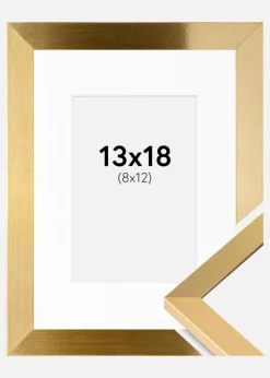Ramme Selection Guld 13x18 cm - Passepartout Hvid 9x13 cm