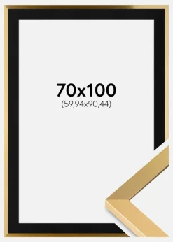 Ramme Selection Guld 70x100 cm - Passepartout Sort 24x36 inches