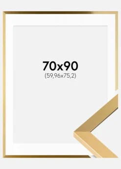 Ramme Selection Guld 70x90 cm - Passepartout Hvid 24x30 inches
