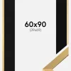 Ramme Selection Guld 60x90 cm - Passepartout Sort 40x70 cm