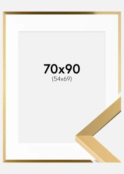 Ramme Selection Guld 70x90 cm - Passepartout Hvid 55x70 cm