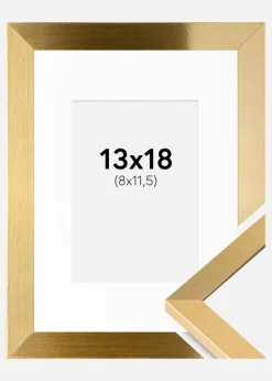 Ramme Selection Guld 13x18 cm - Passepartout Hvid 9x12 cm