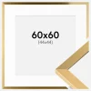 Ramme Selection Guld 60x60 cm - Passepartout Hvid 45x45 cm