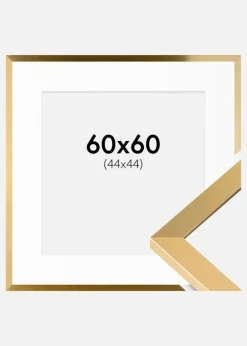 Ramme Selection Guld 60x60 cm - Passepartout Hvid 45x45 cm