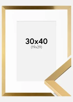 Ramme Selection Guld 30x40 cm - Passepartout Hvid 20x30 cm