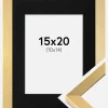 Ramme Selection Guld 15x20 cm - Passepartout Sort 11x15 cm