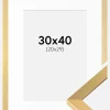 Ramme Selection Guld 30x40 cm - Passepartout Hvid 21x30 cm