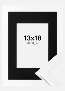 Ramme Selection Hvid 13x18 cm - Passepartout Sort 9x12 cm