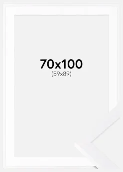 Ramme Selection Hvid 70x100 cm - Passepartout Hvid 60x90 cm