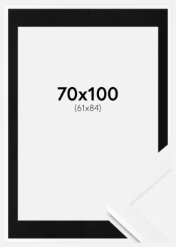 Ramme Selection Hvid 70x100 cm - Passepartout Sort 62x85 cm
