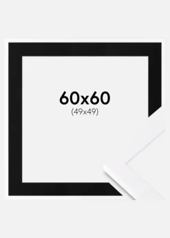 Ramme Selection Hvid 60x60 cm - Passepartout Sort 50x50 cm