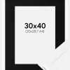 Ramme Selection Hvid 30x40 cm - Passepartout Sort 21x29,7 cm (A4)