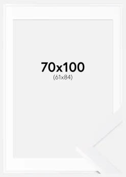Ramme Selection Hvid 70x100 cm - Passepartout Hvid 62x85 cm
