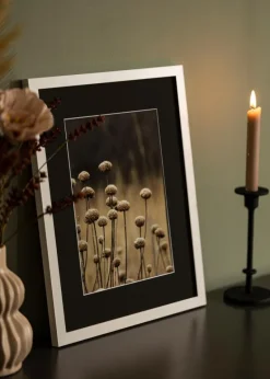 Ramme Selection Hvid 18x24 cm - Passepartout Sort 13x17 cm