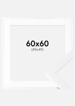 Ramme Selection Hvid 60x60 cm - Passepartout Hvid 50x50 cm