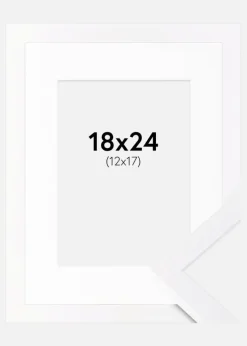 Ramme Selection Hvid 18x24 cm - Passepartout Hvid 13x18 cm