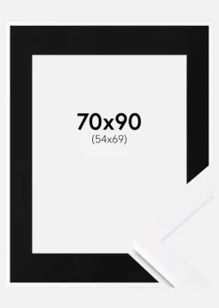 Ramme Selection Hvid 70x90 cm - Passepartout Sort 55x70 cm