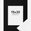 Ramme Selection Hvid 15x20 cm - Passepartout Sort 4x5 inches