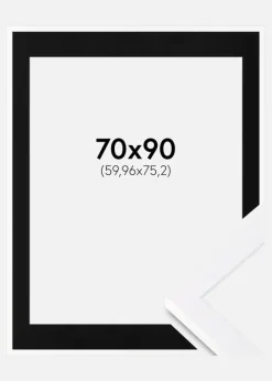 Ramme Selection Hvid 70x90 cm - Passepartout Sort 24x30 inches