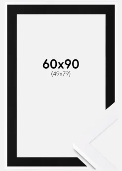 Ramme Selection Hvid 60x90 cm - Passepartout Sort 50x80 cm